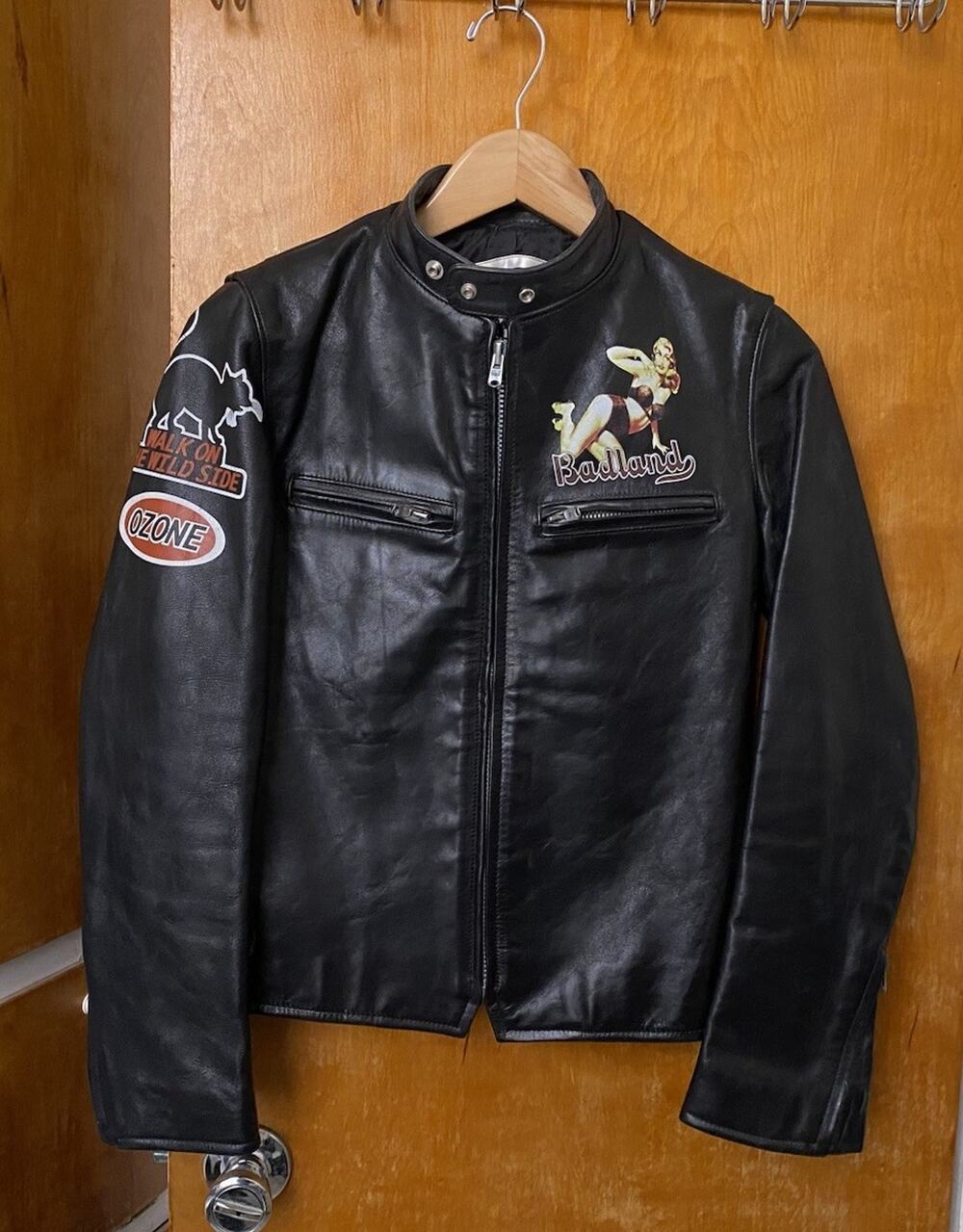 Ozone Community Riders Black Leather Motorcycle jacket Japanese Streetwear Sz XS